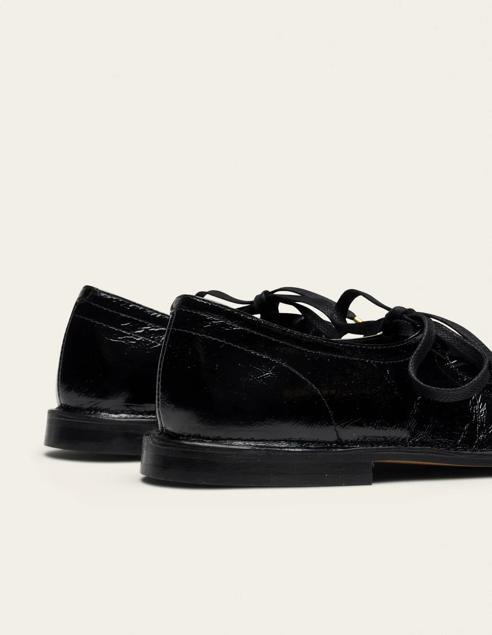 Ballerines Agna - Cuir plissé verni noir - Image 5