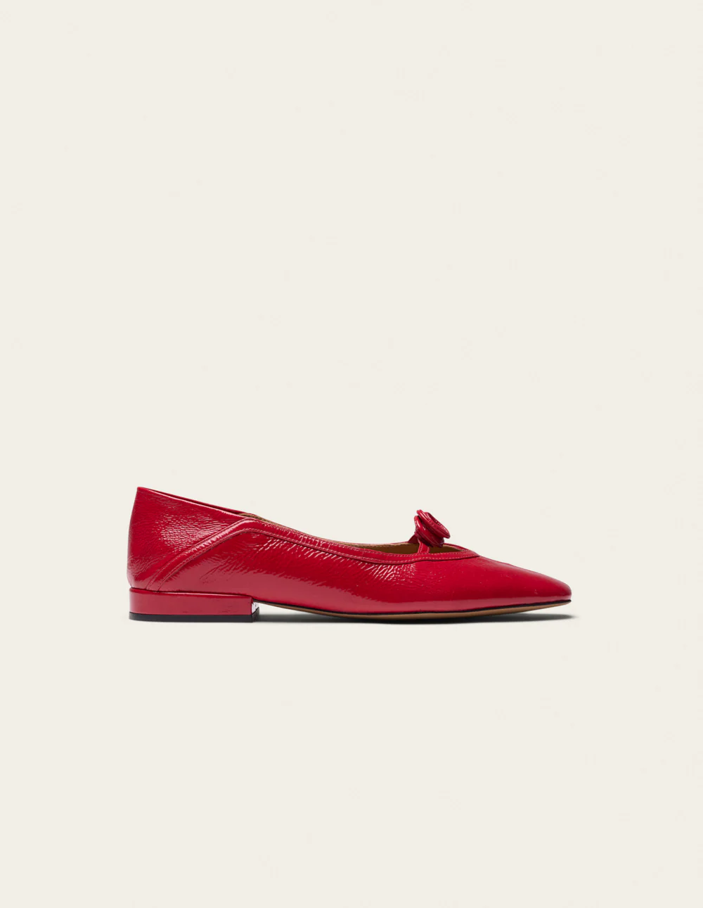 Ballerines Etel - Cuir plissé verni rouge