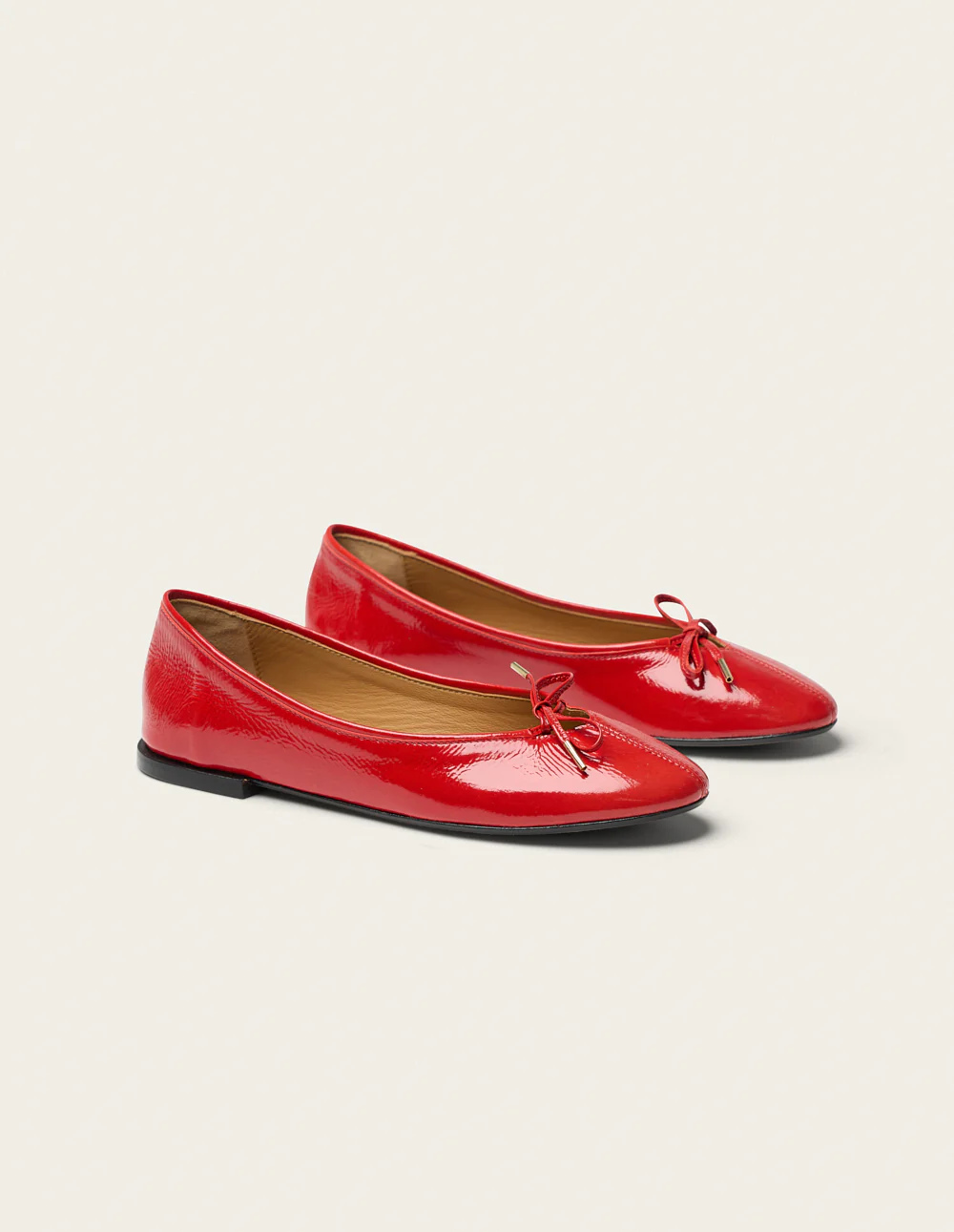 Ballerines Palea - Cuir plisse verni rouge - Image 4