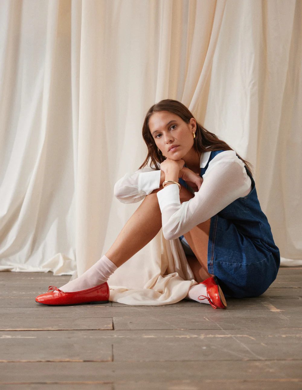 Ballerines Palea - Cuir plisse verni rouge - Image 5