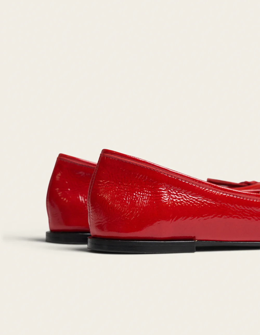 Ballerines Palea - Cuir plisse verni rouge - Image 6