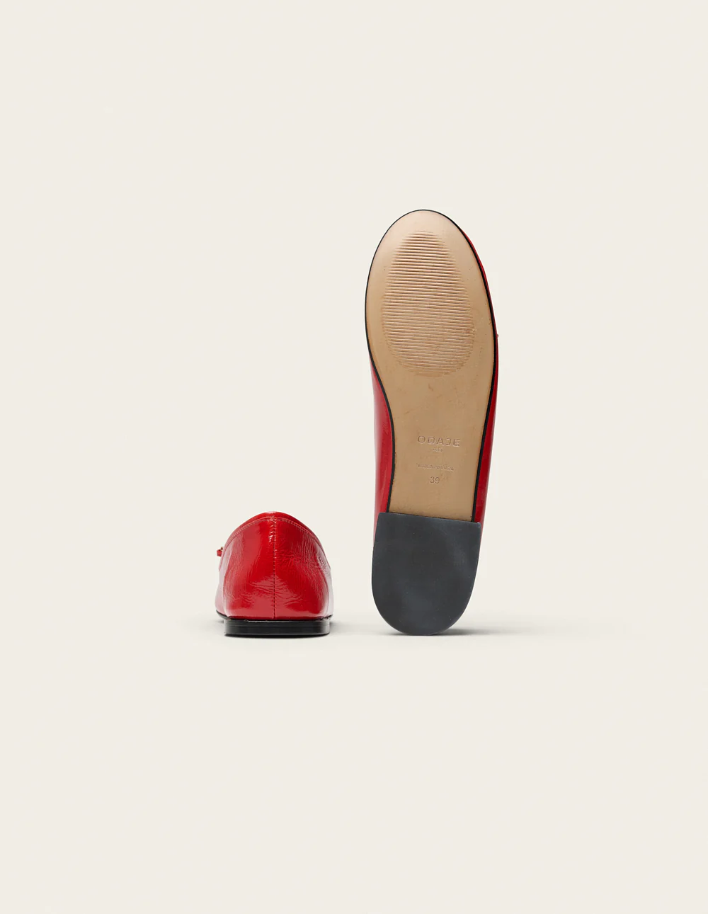 Ballerines Palea - Cuir plisse verni rouge - Image 8