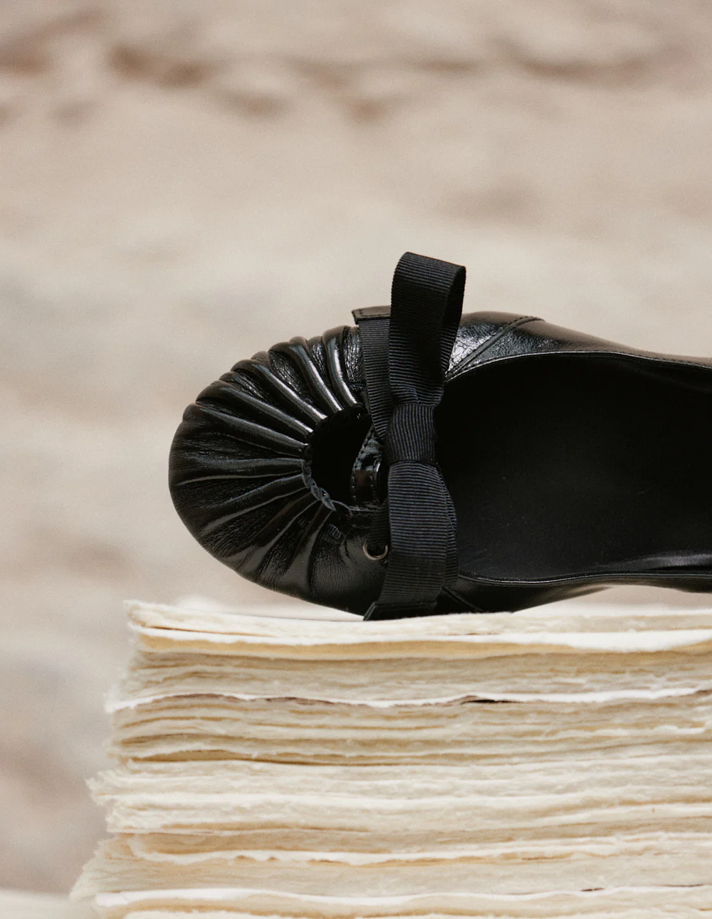 Ballerines Sana - Cuir plissé noir - Image 4