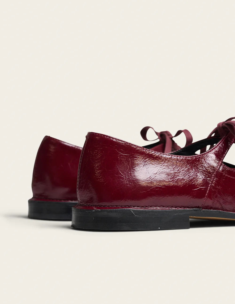 Ballerines Sora - Cuir plissé verni bordeaux - Image 6