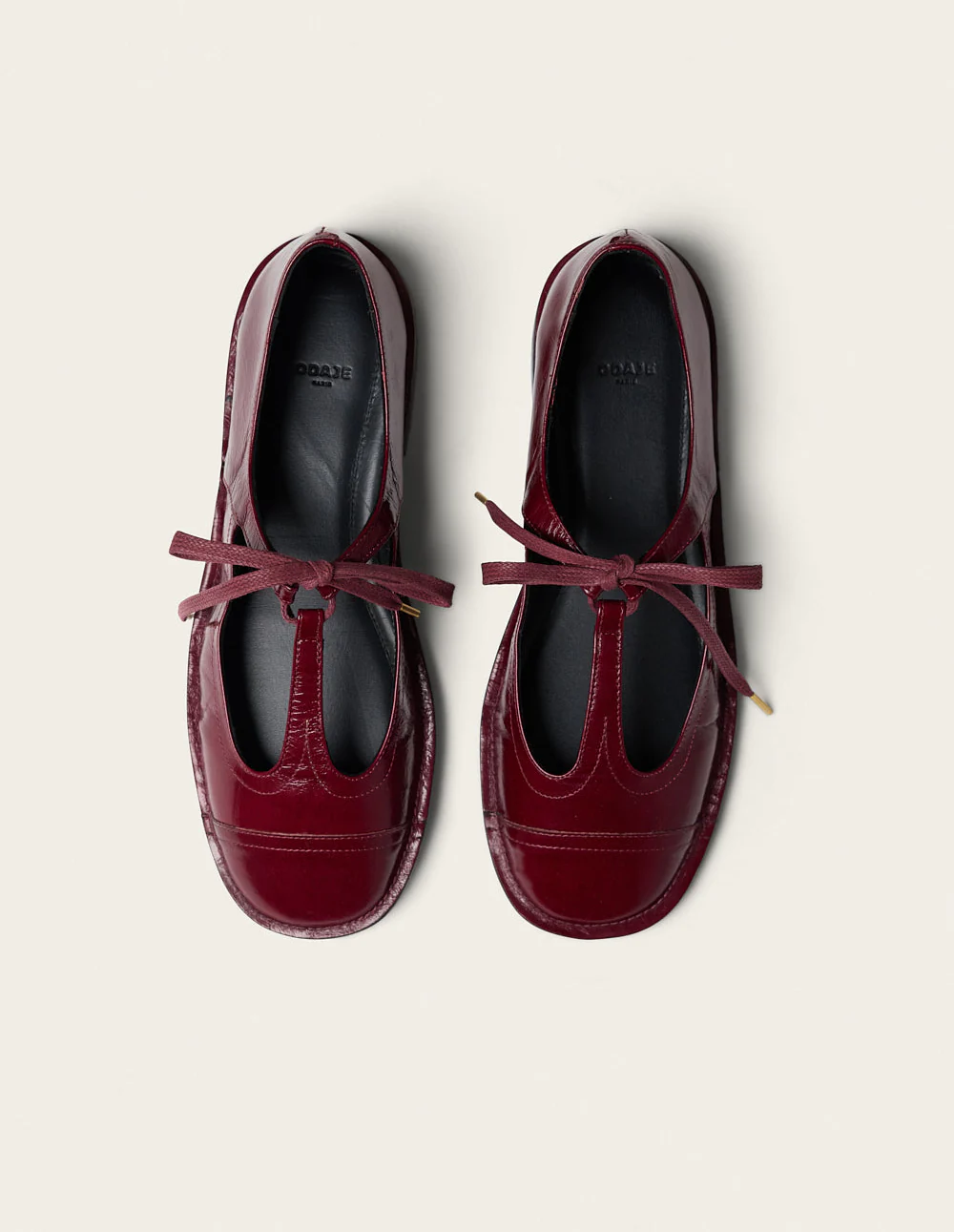 Ballerines Sora - Cuir plissé verni bordeaux - Image 7