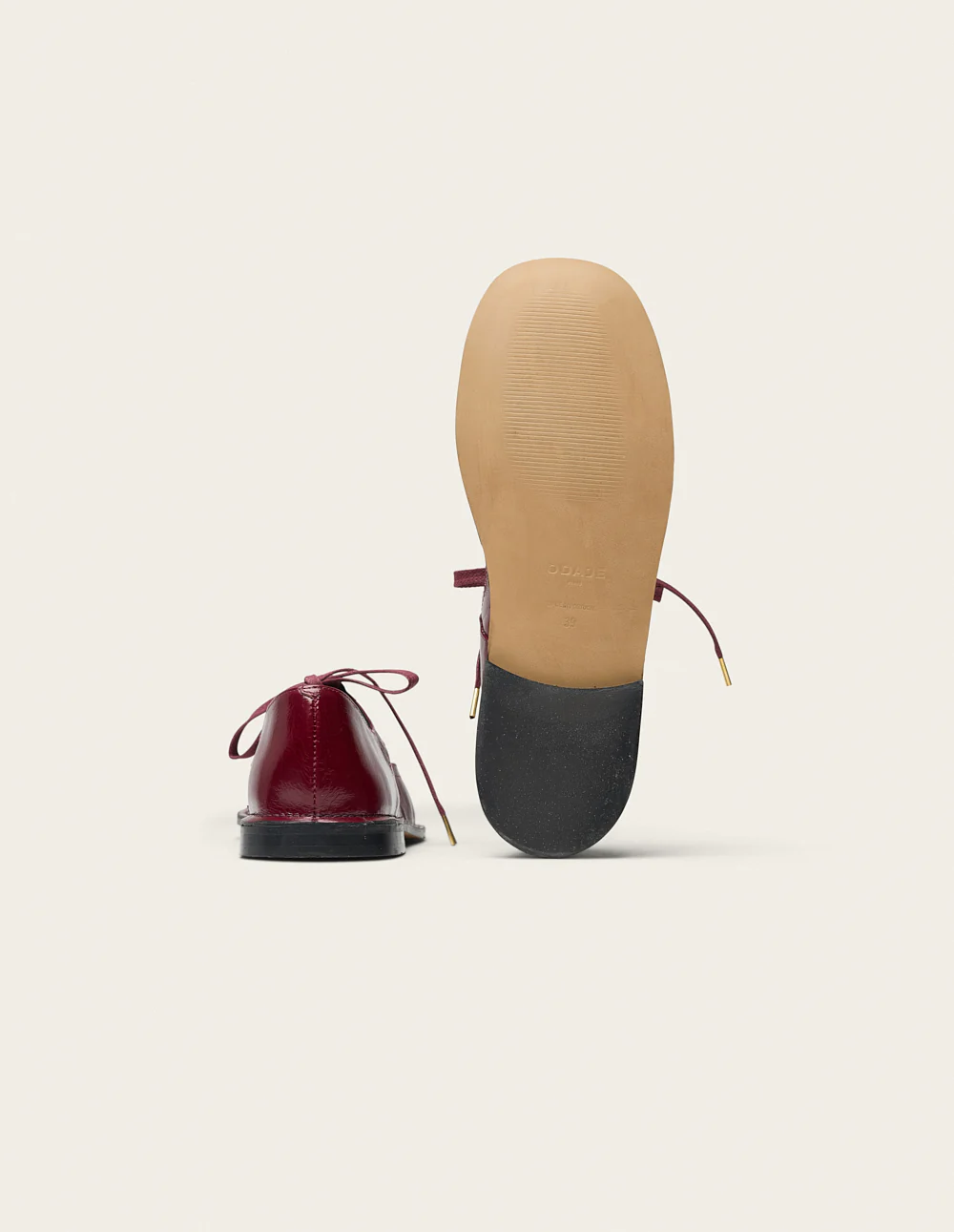 Ballerines Sora - Cuir plissé verni bordeaux - Image 8