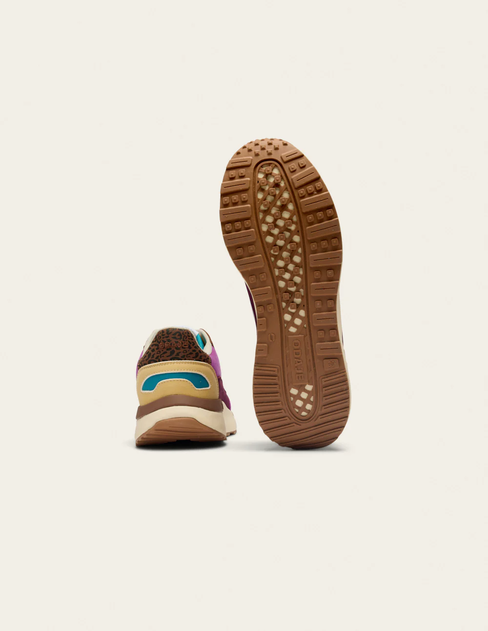 Baskets basses Anaelle - Violet turquoise beige - Image 4
