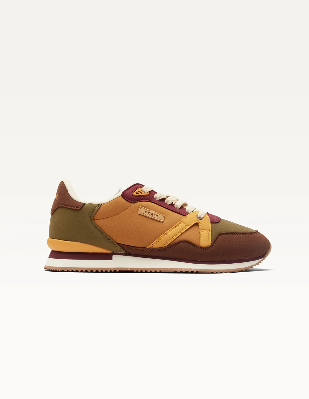 Baskets basses André - Chocolat kaki clair moutarde