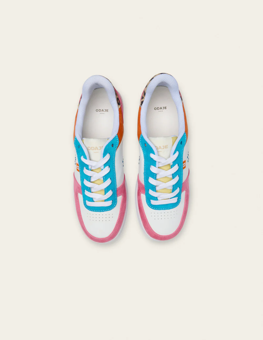 Baskets basses Maxence F - Rose turquoise orange - Image 8