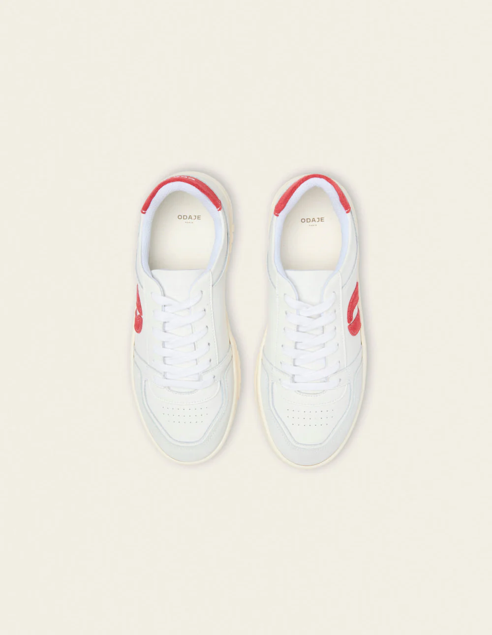 Baskets basses Nora - Gris clair blanc rouge - Image 7