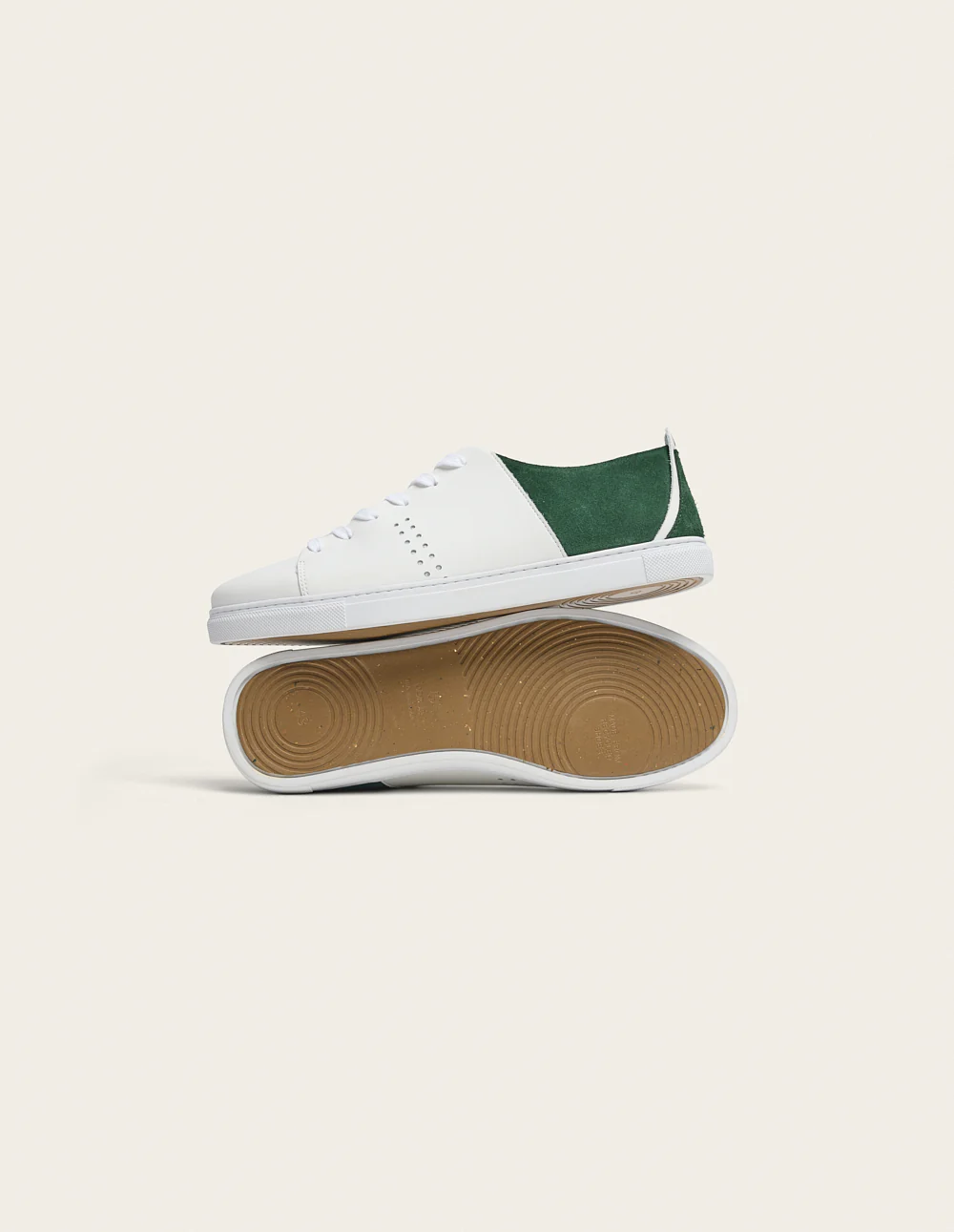 Baskets basses René - Blanc et vert - Image 4