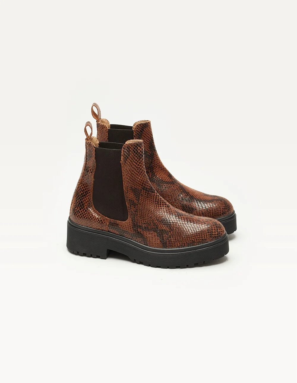 Bottines Flora - Cuir python marron - Image 2