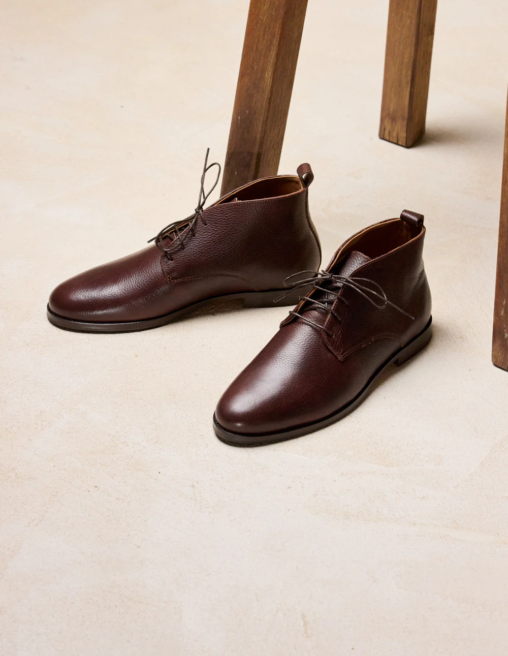 Bottines Jérome - Cuir pull-up grainé marron - Image 3
