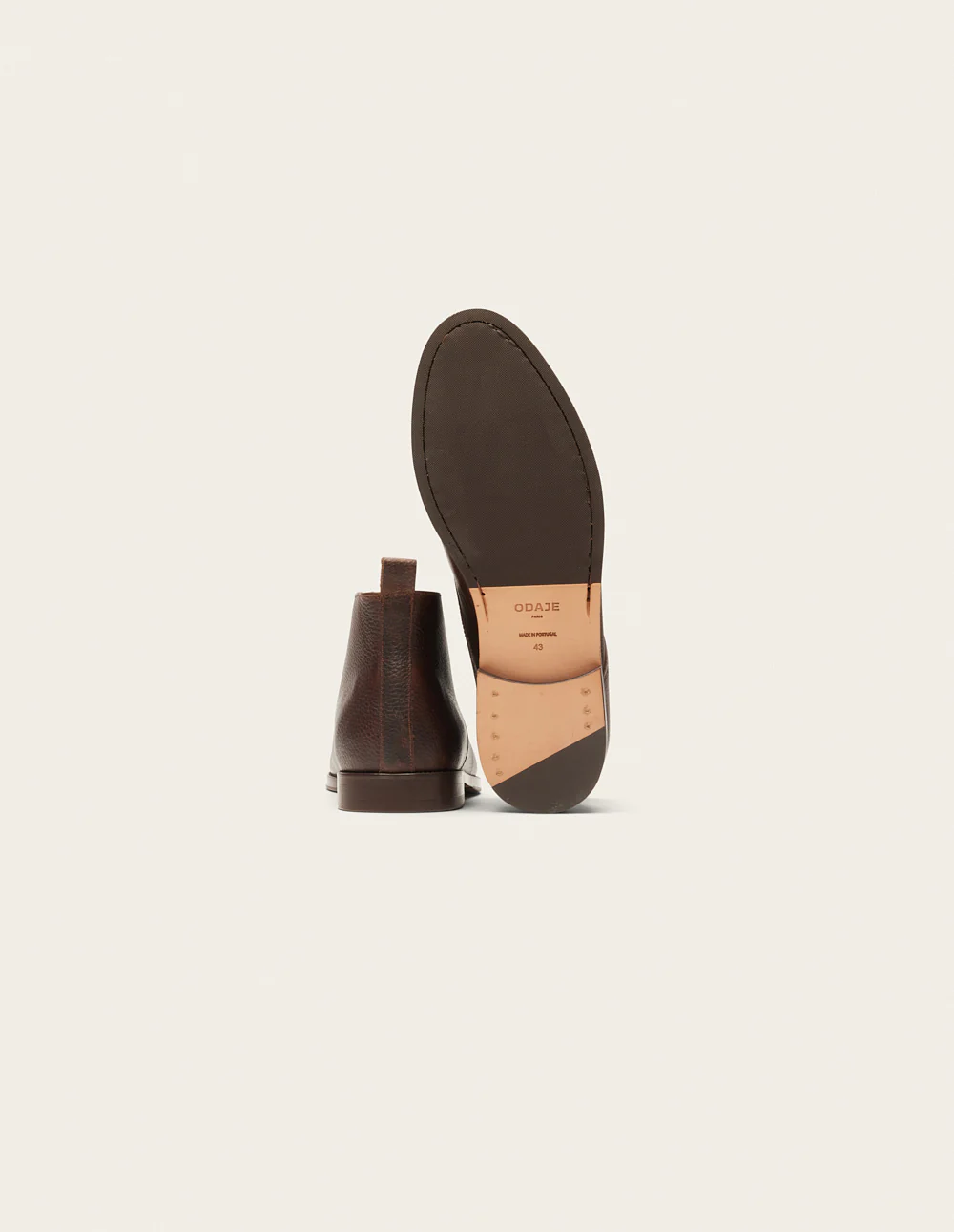 Bottines Jérome - Cuir pull-up grainé marron - Image 5