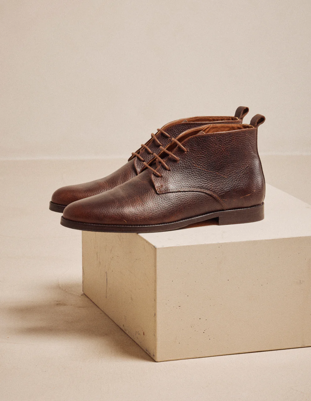 Bottines Jérome - Cuir pull-up grainé marron - Image 6