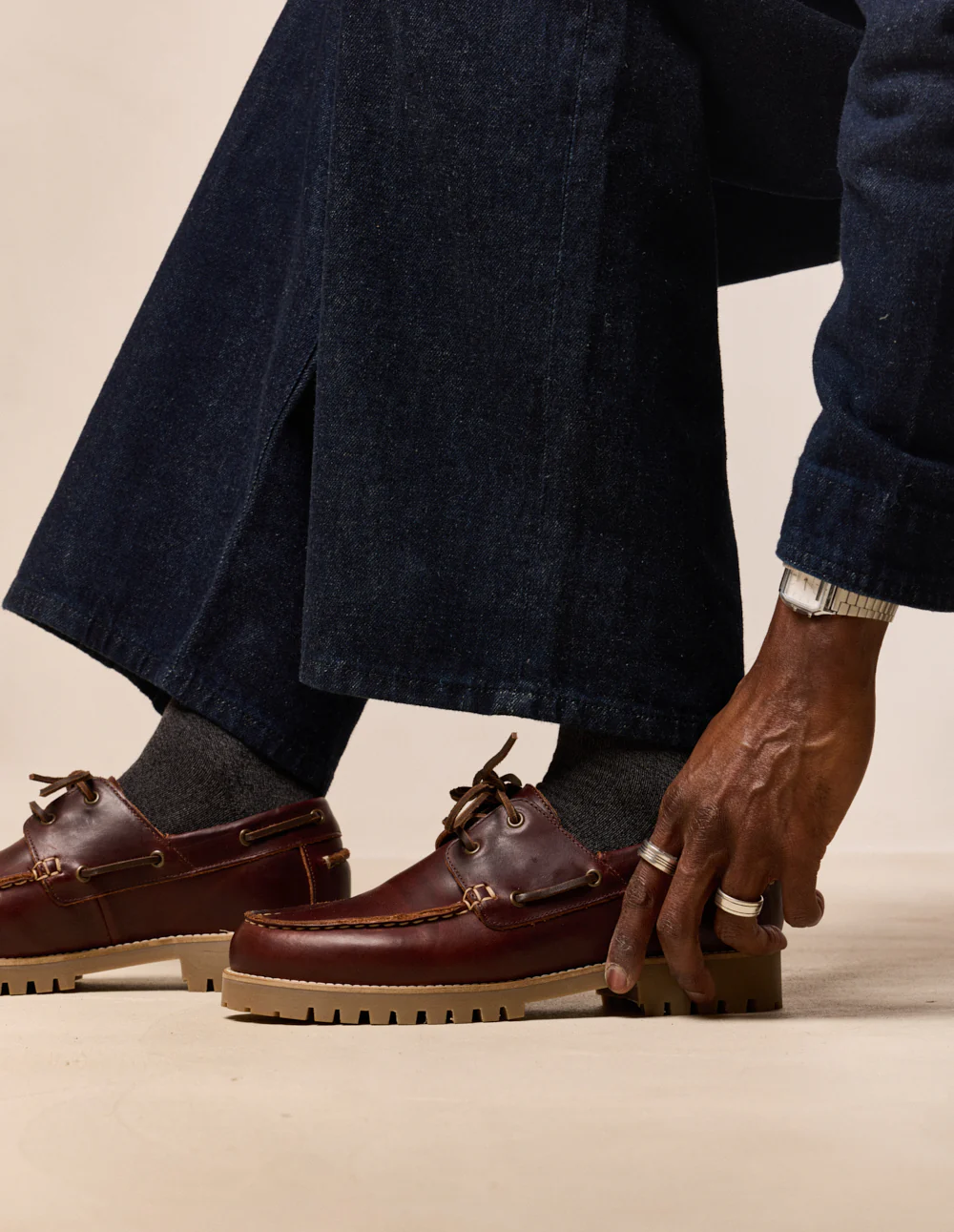 Chaussures Bateau Tom - Cuir marron foncé - Image 4
