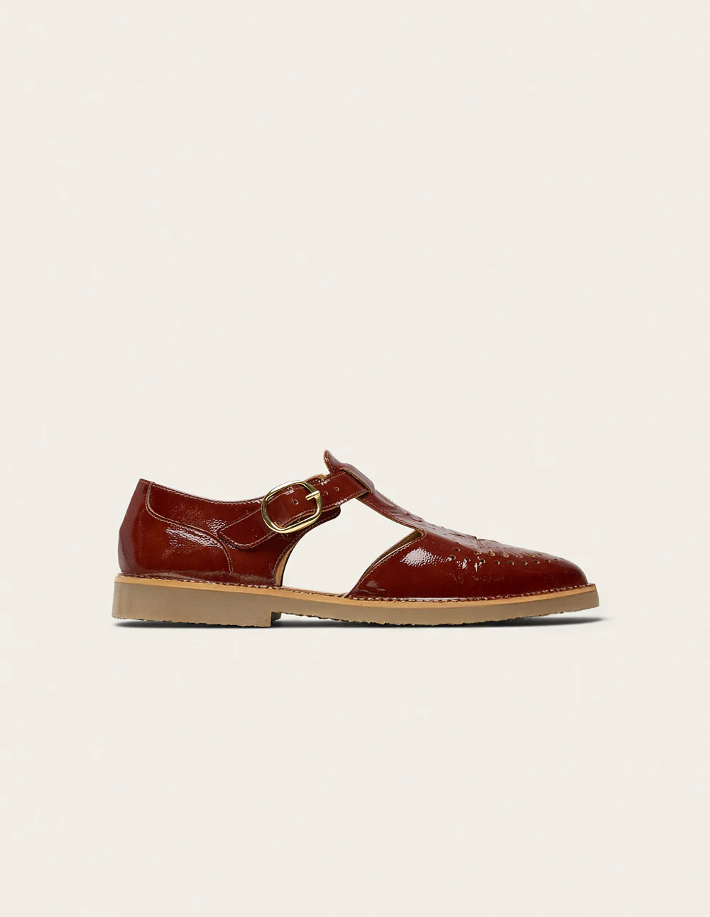 Derbies Ario - Cuir plissé verni marron - Image 2