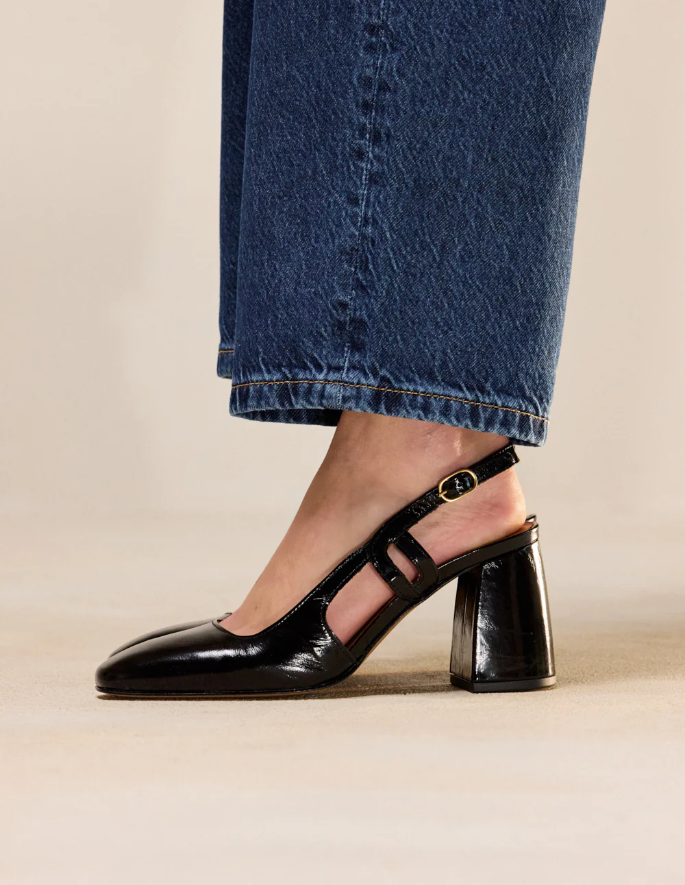 Escarpins Marcie - Cuir plissé noir - Image 3