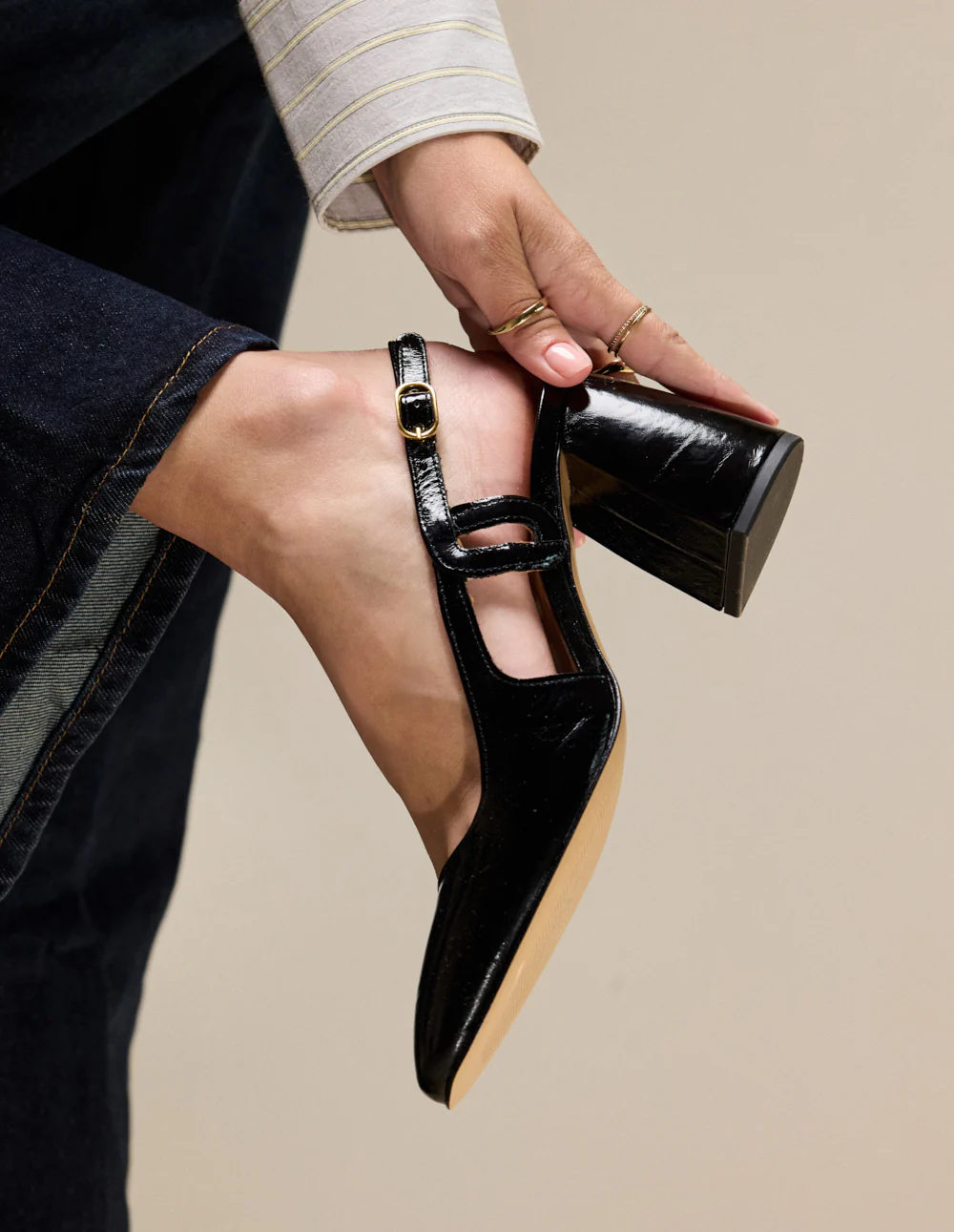 Escarpins Marcie - Cuir plissé noir - Image 5