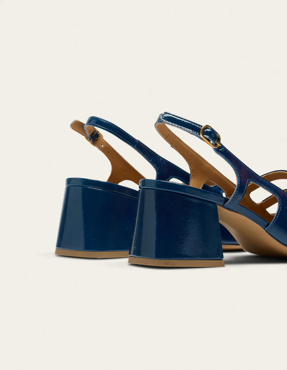 Escarpins Soline - Cuir plissé verni cobalt - Image 6