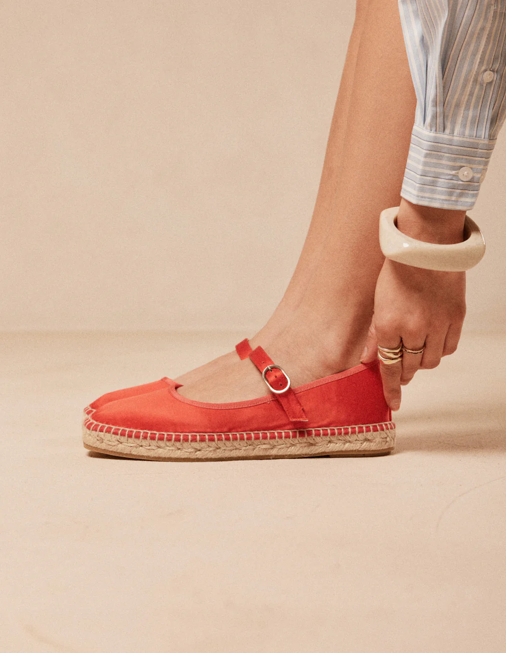 Espadrilles Bebi - Satin rouge - Image 2