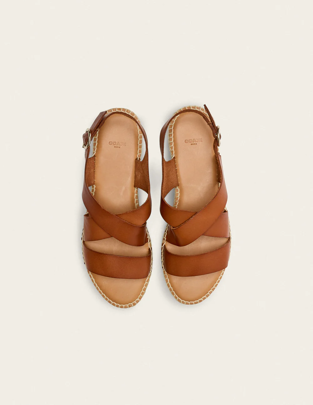 Espadrilles plates Chantal - Cuir marron - Image 7