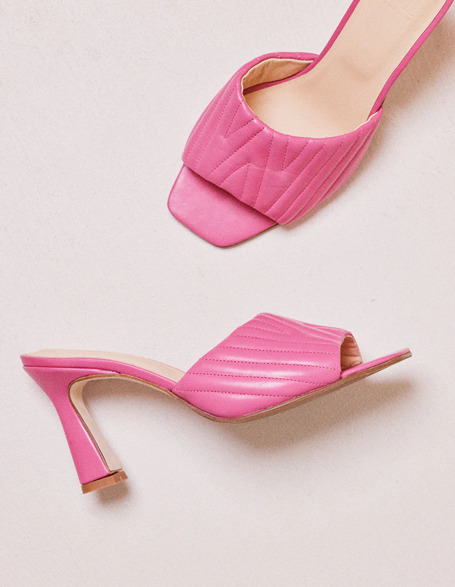 Mules Martha - Cuir fuchsia - Image 2