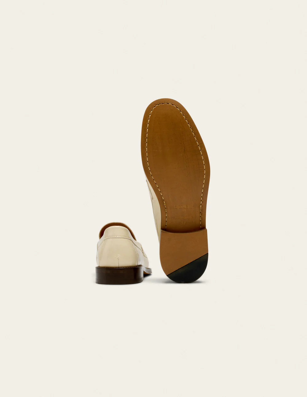 Mocassins Halley - Cuir plissé verni écru - Image 4