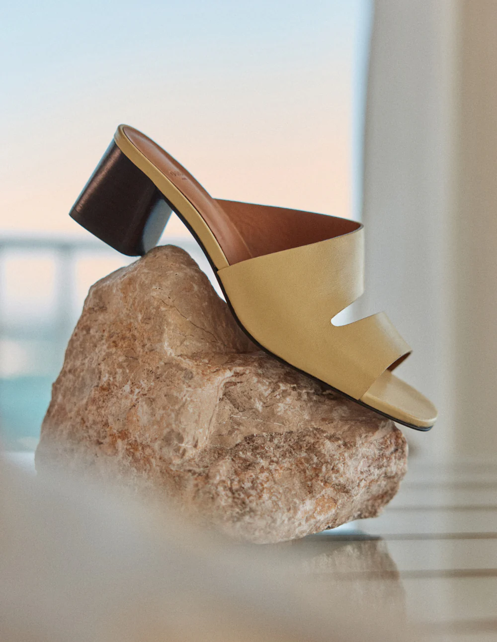 Mules Fika - Cuir jaune pastel - Image 3