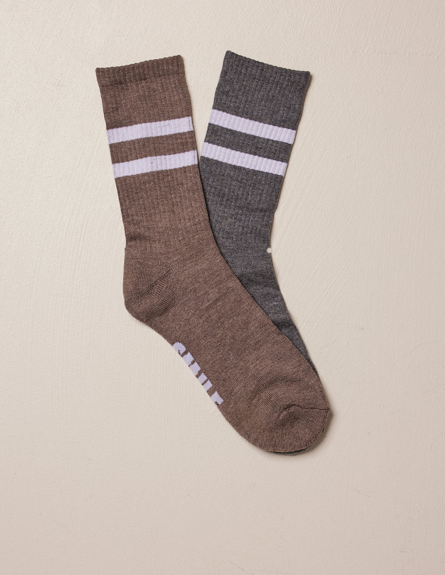 Pack de 2 chaussettes - Sport chiné marron gris