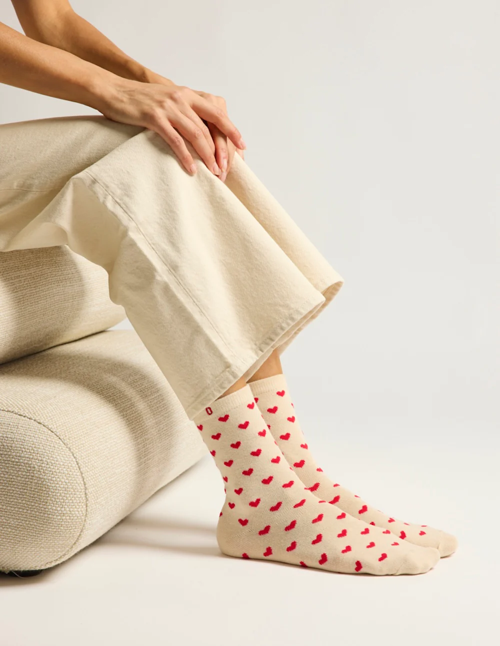 Pack de 3 Chaussettes - Fantaisie petit cœur bordeaux doré - Image 3