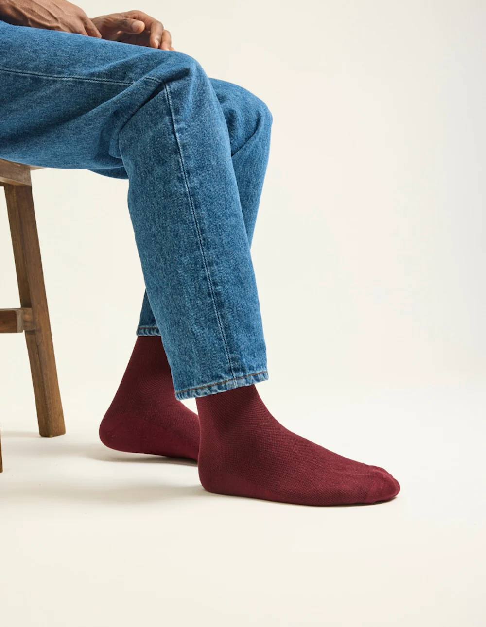 Pack de 3 Chaussettes - New gaufré marine bordeaux gris - Image 4