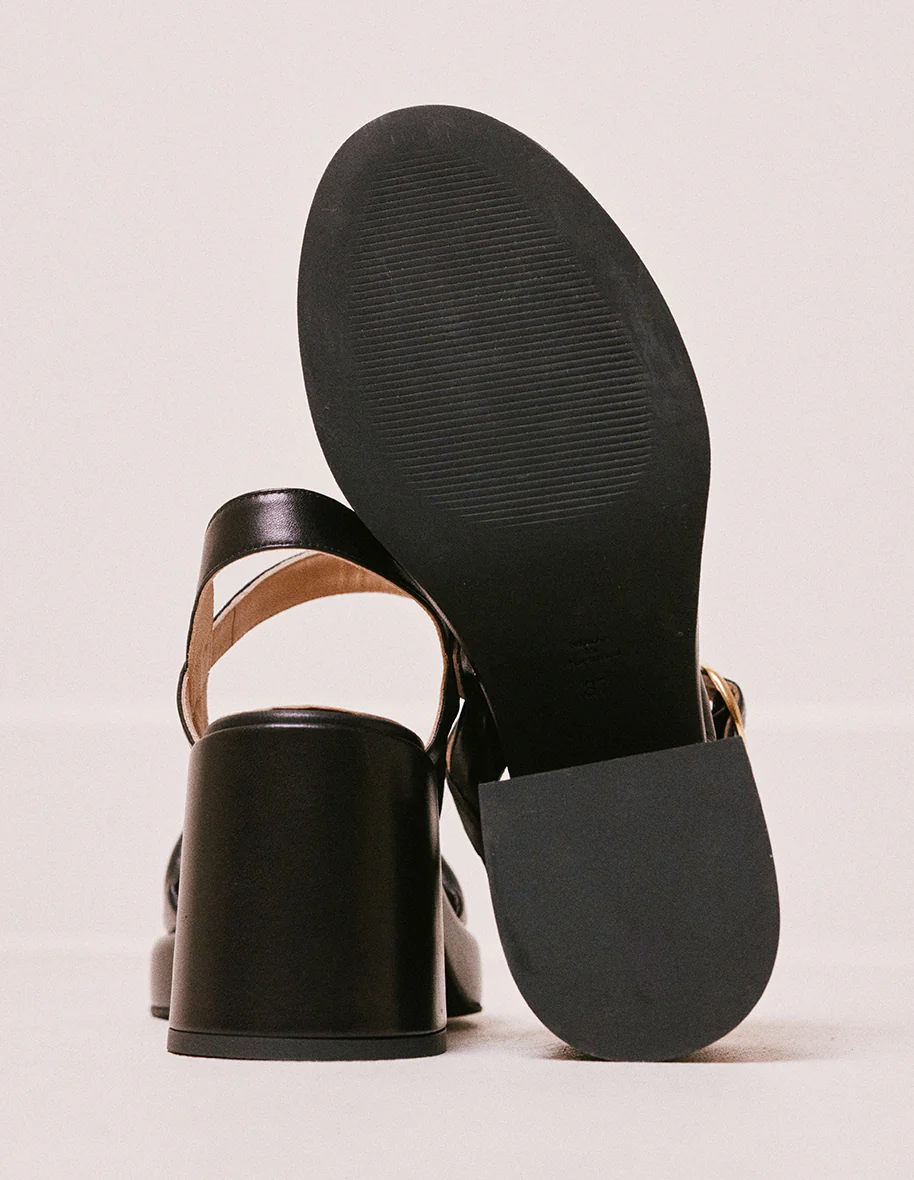 Sandales à talons Rachelle - Cuir noir - Image 6