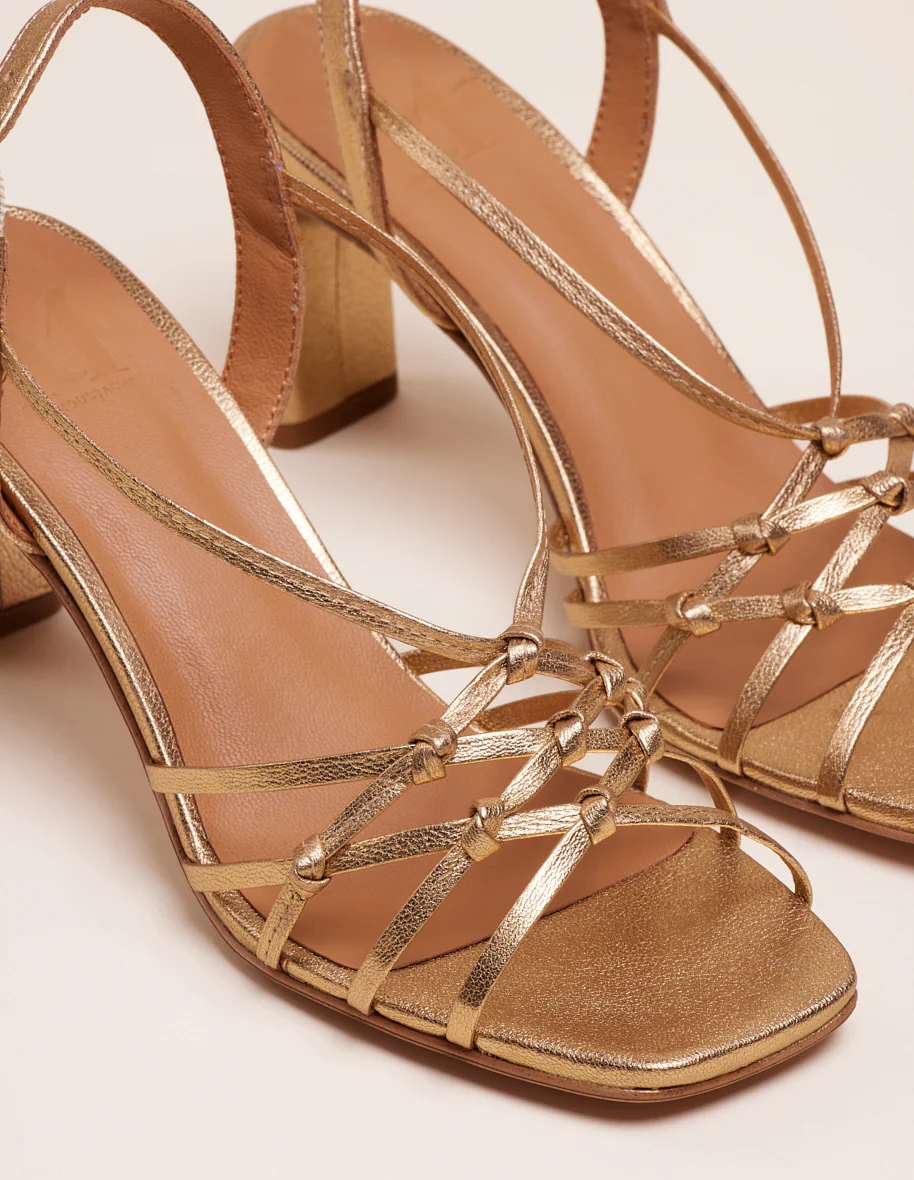 Sandales à talons Carla - Cuir doré - Image 3