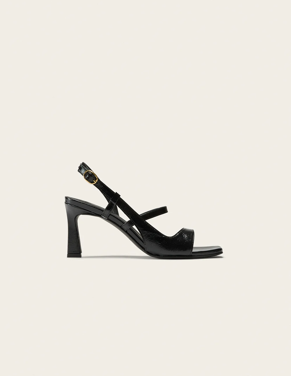 Sandales à talons Casta - Cuir plissé noir - Image 2