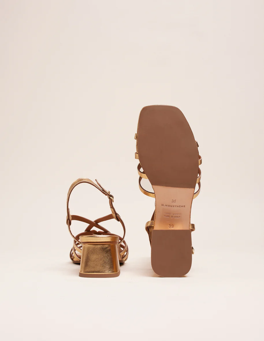 Sandales à talons Emilie - Cuir doré - Image 4