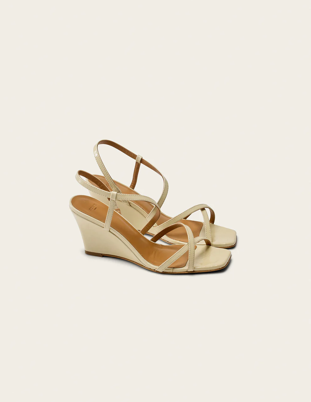 Sandales à talons Hono - Cuir plissé écru - Image 3