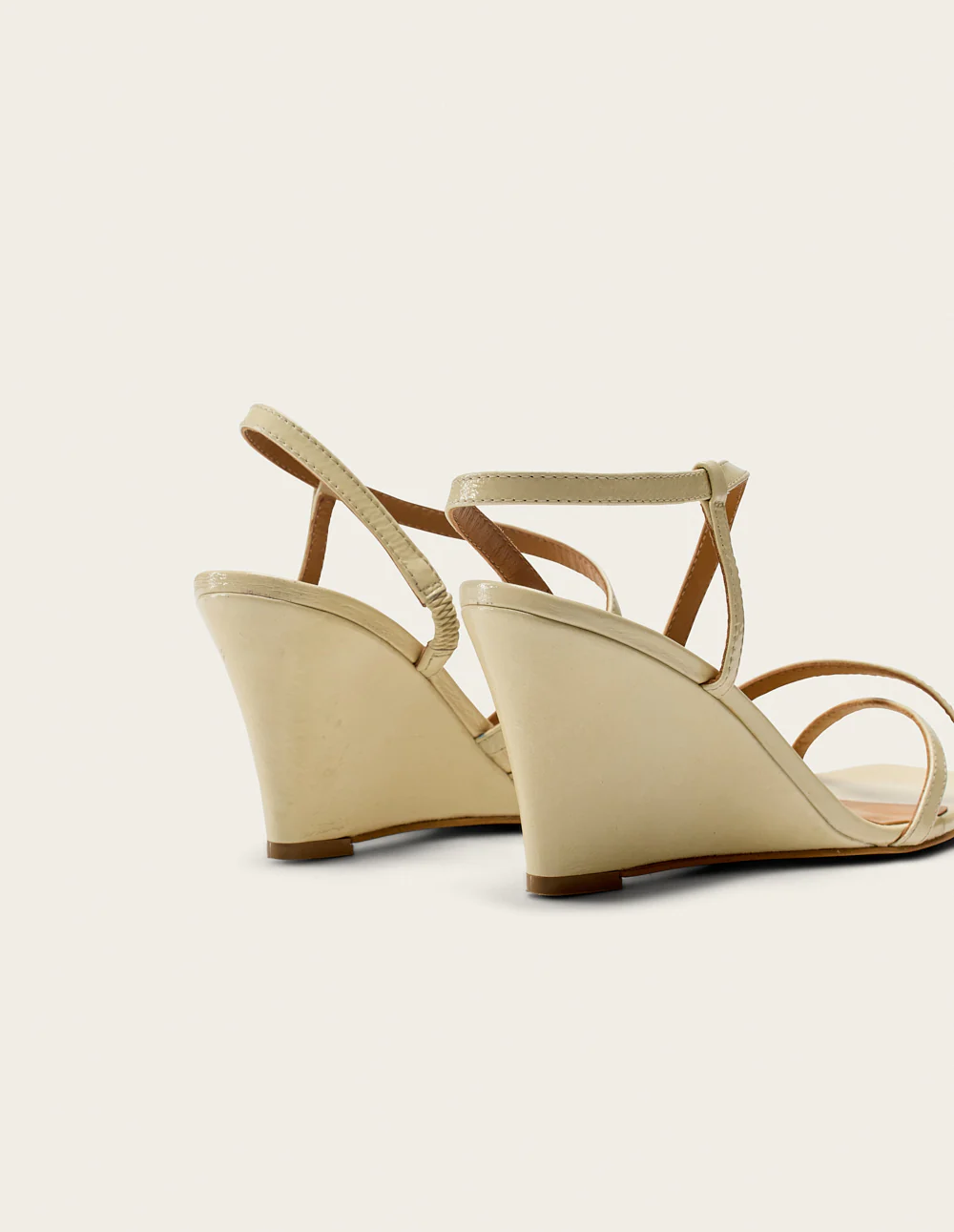 Sandales à talons Hono - Cuir plissé écru - Image 5