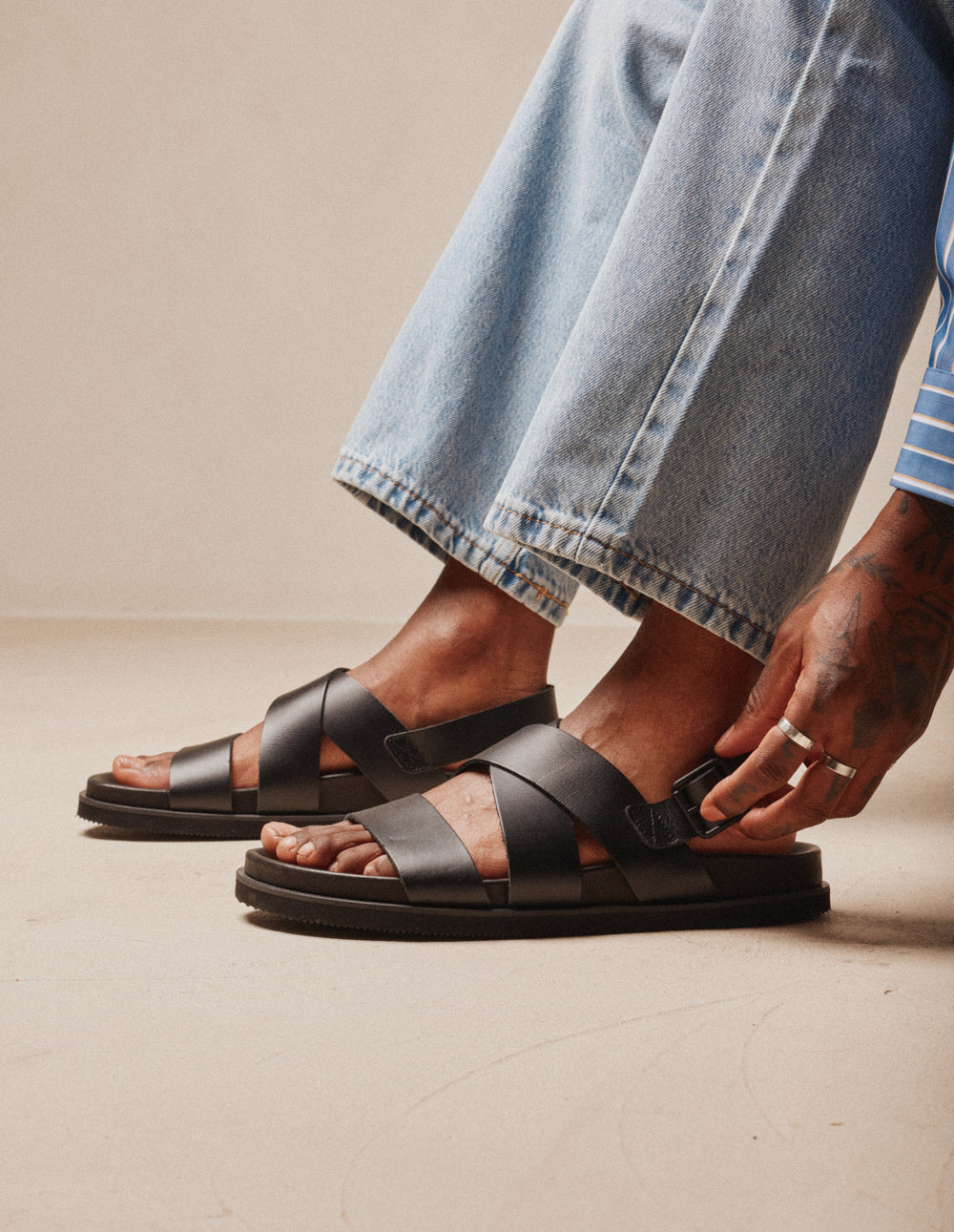 Sandales Davao - Cuir noir - Image 3