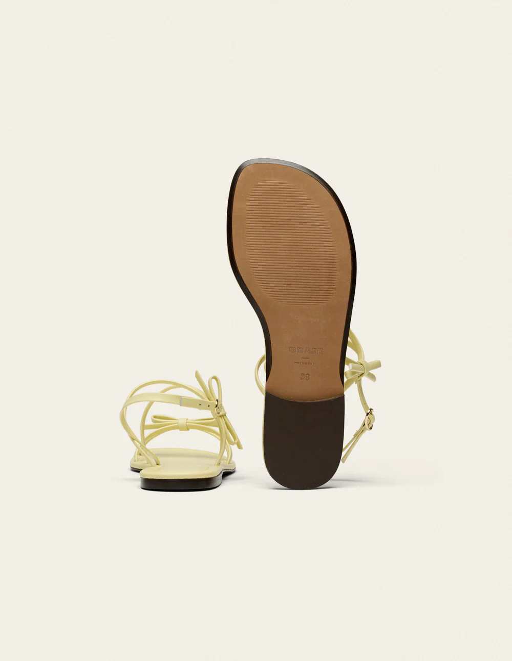 Sandales Nilu - Cuir jaune pastel - Image 6