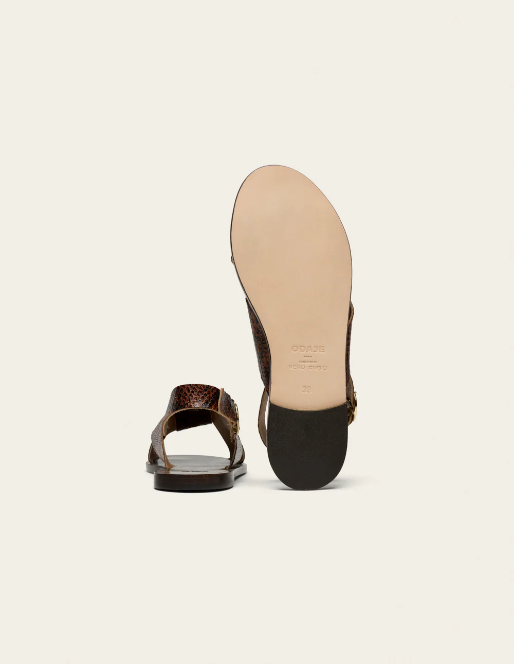 Sandales Paloma - Cuir python marron - Image 8