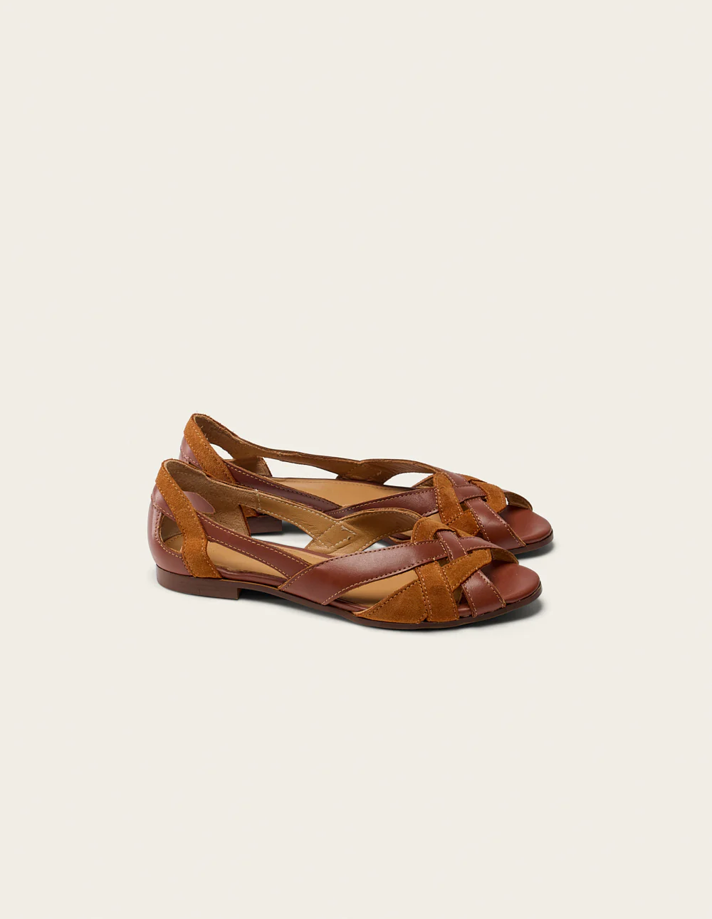 Sandales Clémentine - Cuir et suède marron - Image 4